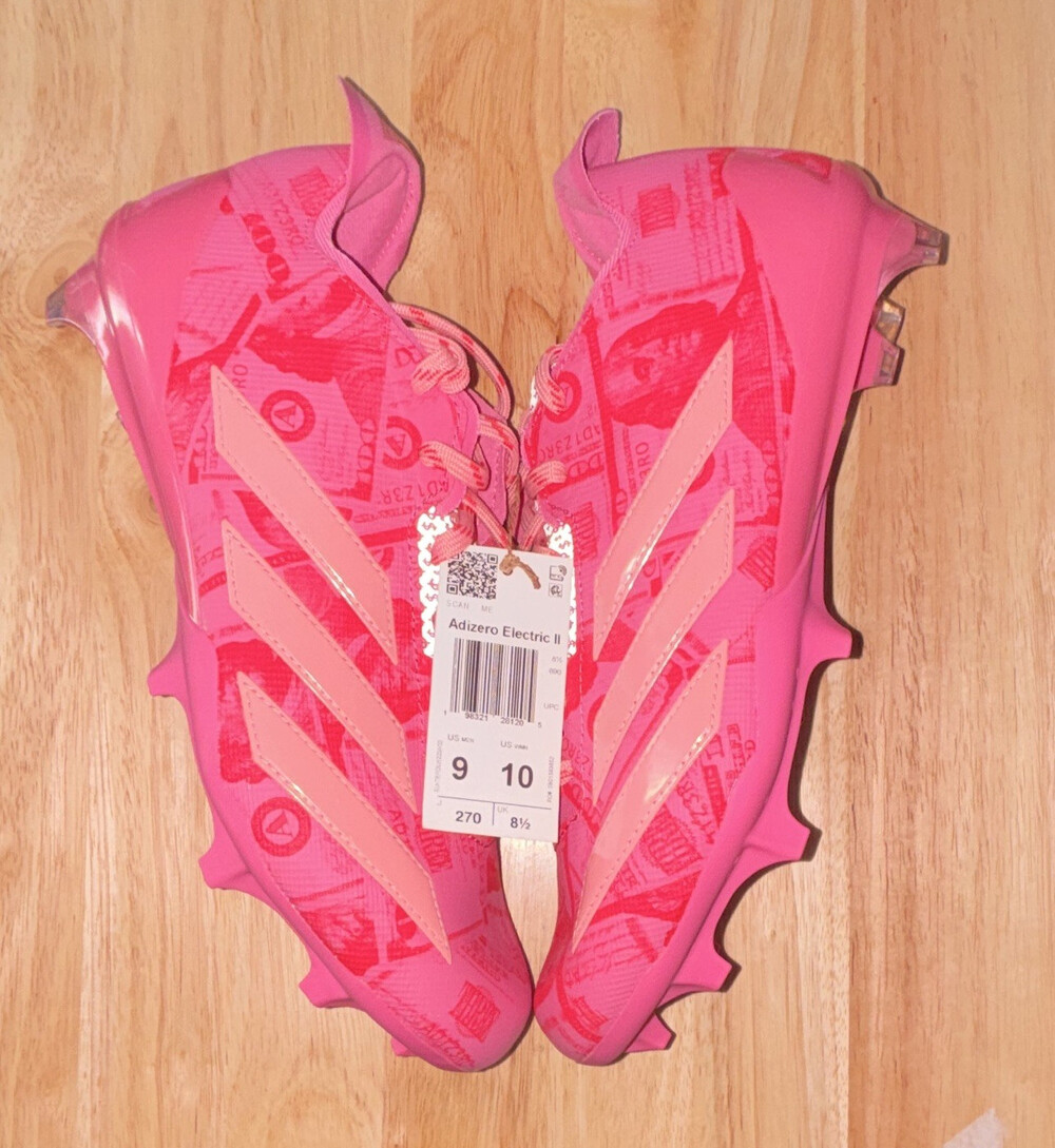adidas Adizero Electric II Adizero Football Cleats Pink Men's US 10 D